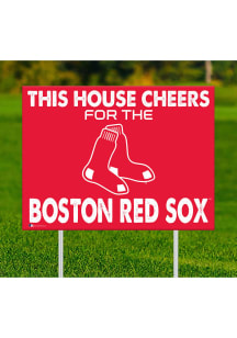 Boston Red Sox This House Cheers For Yard Sign - Red