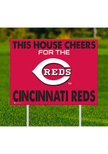 Cincinnati Reds This House Cheers For Yard Sign - Red