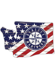 Seattle Mariners 12 Inch USA State Cutout Sign - Navy Blue