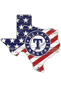 Texas Rangers 12 Inch USA State Cutout Sign - Blue