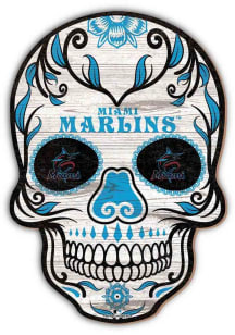Miami Marlins 12 Inch Sugar Skull Sign - Blue