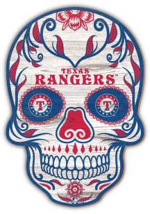 Texas Rangers 12 Inch Sugar Skull Sign - Blue
