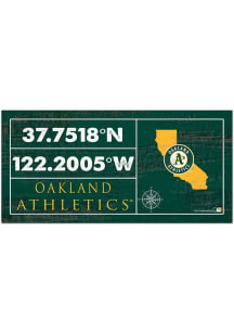 Oakland Athletics Horizontal Coordinate Sign - Green