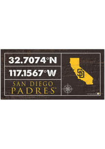 San Diego Padres Horizontal Coordinate Sign - Brown