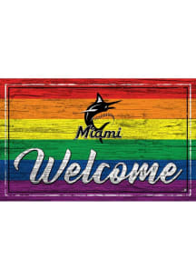 Miami Marlins Welcome Pride Sign - Blue