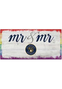 Milwaukee Brewers Mr and Mr Sign - Navy Blue
