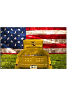 San Diego Padres Patriotic Retro Truck Sign - Brown