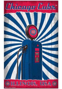 Chicago Cubs Retro Pump Location Sign - Blue