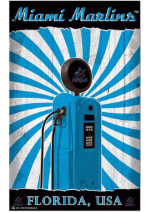 Miami Marlins Retro Pump Location Sign - Blue