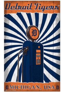 Detroit Tigers Retro Pump Location Sign - Navy Blue
