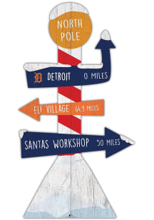 Detroit Tigers Holiday Direction Yard Sign - Navy Blue