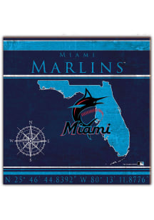 Miami Marlins Coordinates Sign - Blue