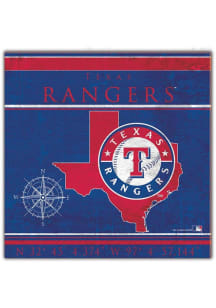 Texas Rangers Coordinates Sign - Blue