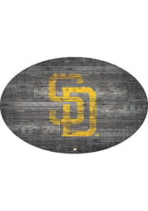 San Diego Padres 46 Inch Distressed Wood Sign - Brown