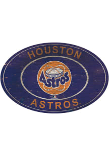 Houston Astros 46 Inch Heritage Oval Sign - Navy Blue