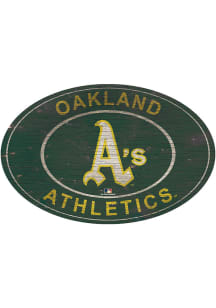 Oakland Athletics 46 Inch Heritage Oval Sign - Green