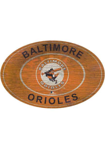 Baltimore Orioles 46 Inch Heritage Oval Sign - Orange