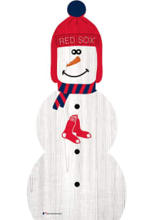 Boston Red Sox Snowman Leaner Sign - Red
