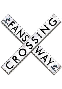 Miami Marlins 24 Inch Fans Way Crossing Wall Art - Blue