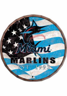 Miami Marlins Flag 16 Inch Barrel Top Sign - Blue
