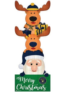 Milwaukee Brewers 31 Inch Santa Stack Leaner Sign - Navy Blue