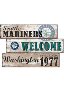 Seattle Mariners Welcome 3 Plank Sign - Navy Blue