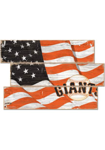 San Francisco Giants Flag 3 Plank Sign - Orange