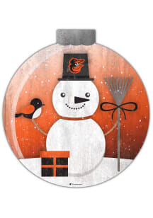 Baltimore Orioles Snowglobe 12 Inch Sign - Orange