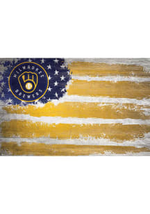 Milwaukee Brewers Flag 17x26 Sign - Navy Blue