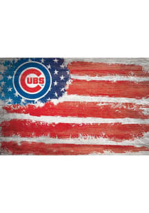 Chicago Cubs Flag 17x26 Sign - Blue
