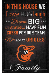 Baltimore Orioles In This House 17x26 Sign - Orange