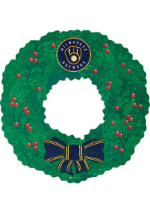 Milwaukee Brewers Team Wreath 16 Inch Sign - Navy Blue