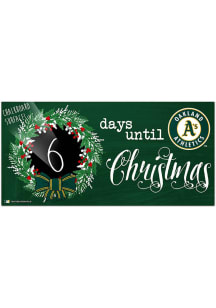 Oakland Athletics Chalk Christmas Countdown Sign - Green