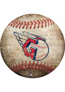 Cleveland Guardians Baseball Shaped Sign - Red