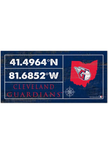 Cleveland Guardians Horizontal Coordinate Sign - Red