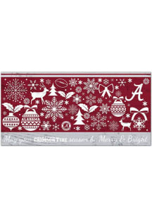 Alabama Crimson Tide Merry and Bright Sign - Red