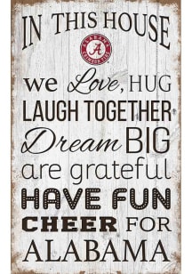 Alabama Crimson Tide In This House 11x19 Sign - Red