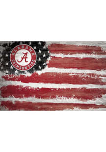 Alabama Crimson Tide Flag 16x20 Wall Art - Red