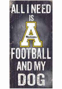 Appalachian State Mountaineers Football and My Dog Sign - Black