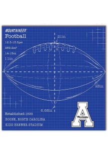 Appalachian State Mountaineers Ball Blueprint Sign - Black