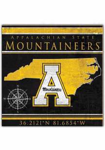 Appalachian State Mountaineers Coordinates Sign - Black
