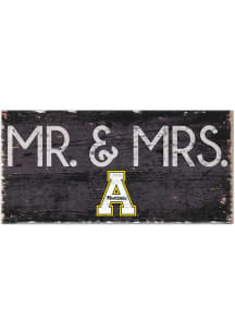 Appalachian State Mountaineers Mr and Mrs Sign - Black
