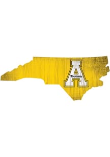 Appalachian State Mountaineers State Cutout Sign - Black