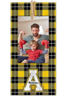 Appalachian State Mountaineers Plaid Clothespin Sign - Black
