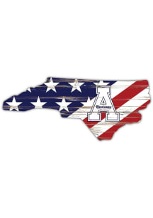Appalachian State Mountaineers 12 Inch USA State Cutout Sign - Black