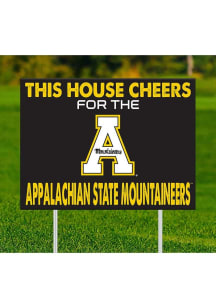 Appalachian State Mountaineers This House Cheers For Yard Sign - Black
