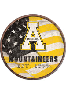 Appalachian State Mountaineers Flag 16 Inch Barrel Top Sign - Black