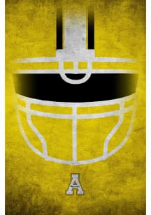Appalachian State Mountaineers Ghost Helmet 17x26 Sign - Black