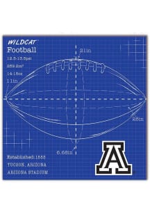 Arizona Wildcats Ball Blueprint Sign - Blue