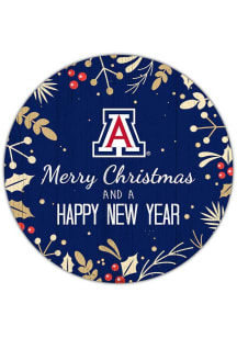 Arizona Wildcats Merry Christmas and New Year Circle Sign - Blue